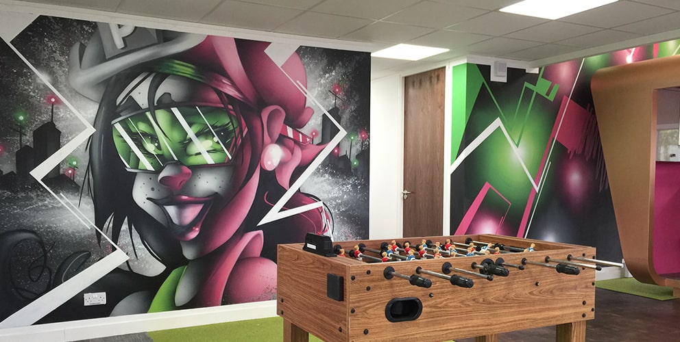 Real Graffiti Feature wall for office