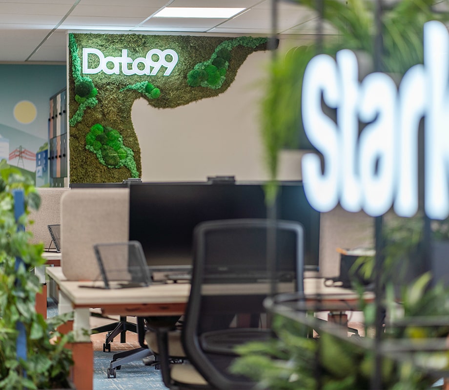 Branding on preserved moss wall