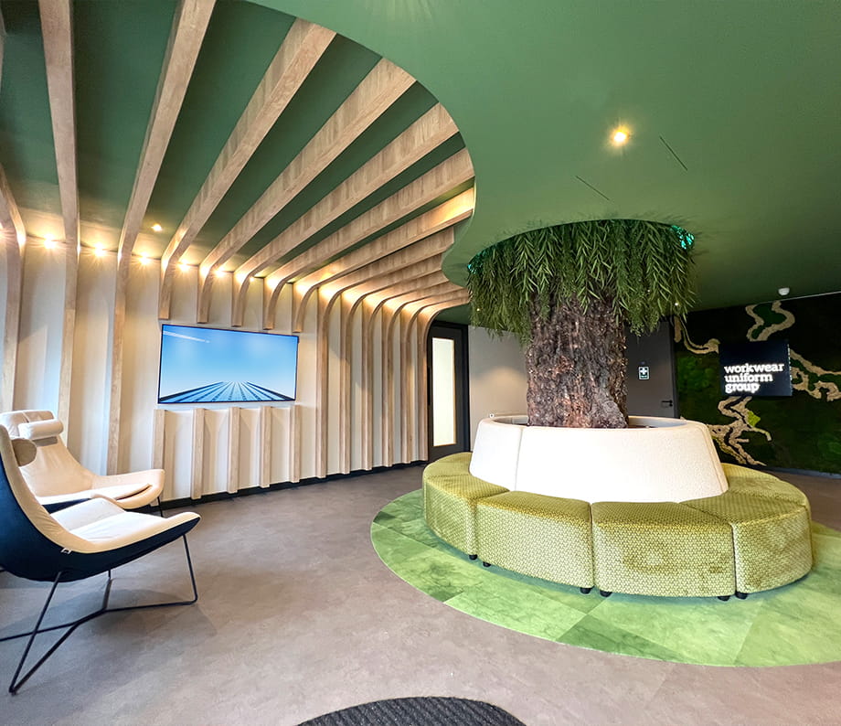 Interior finishes installed during an office fit out project