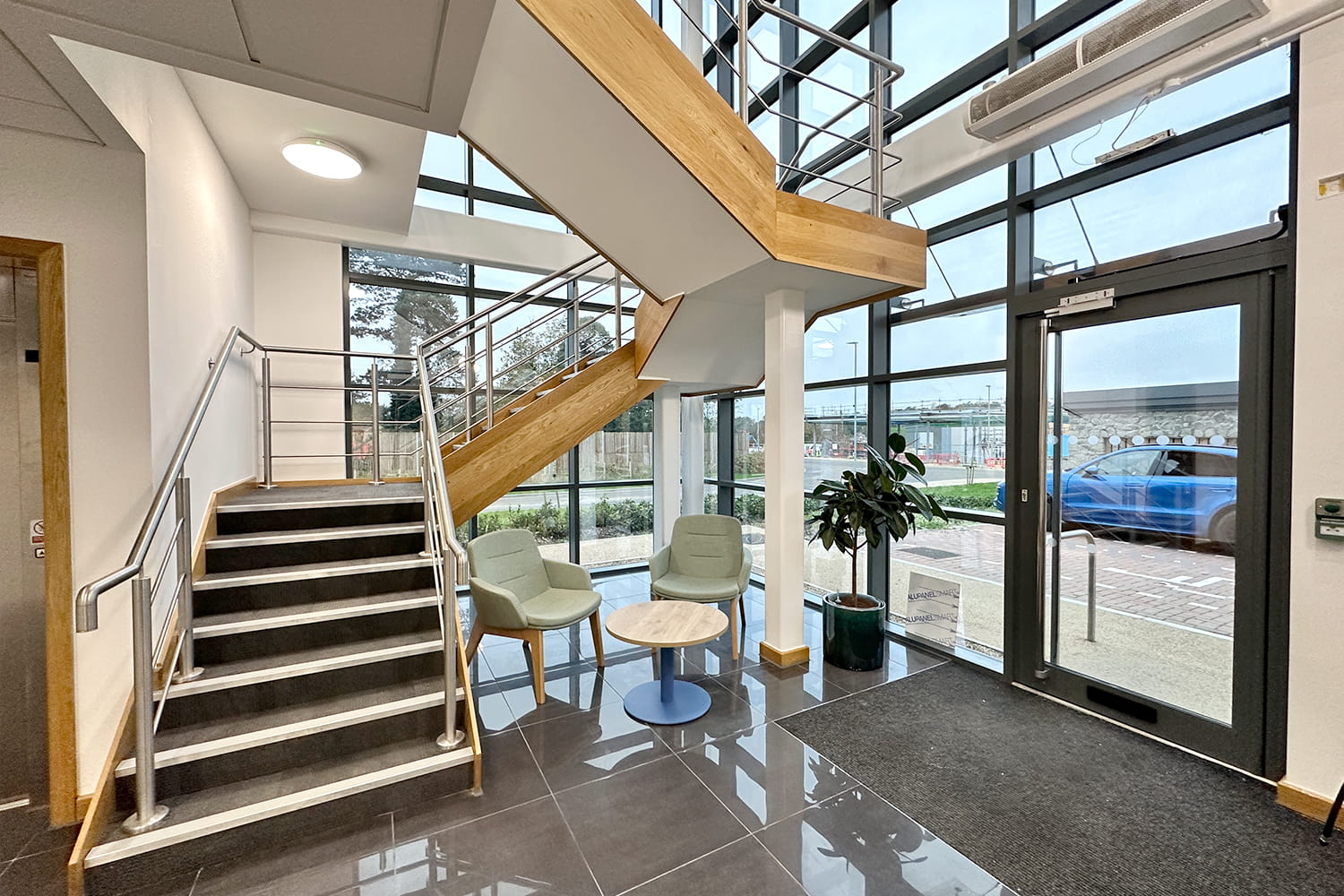 NRS Kent spiral reception staircase installation