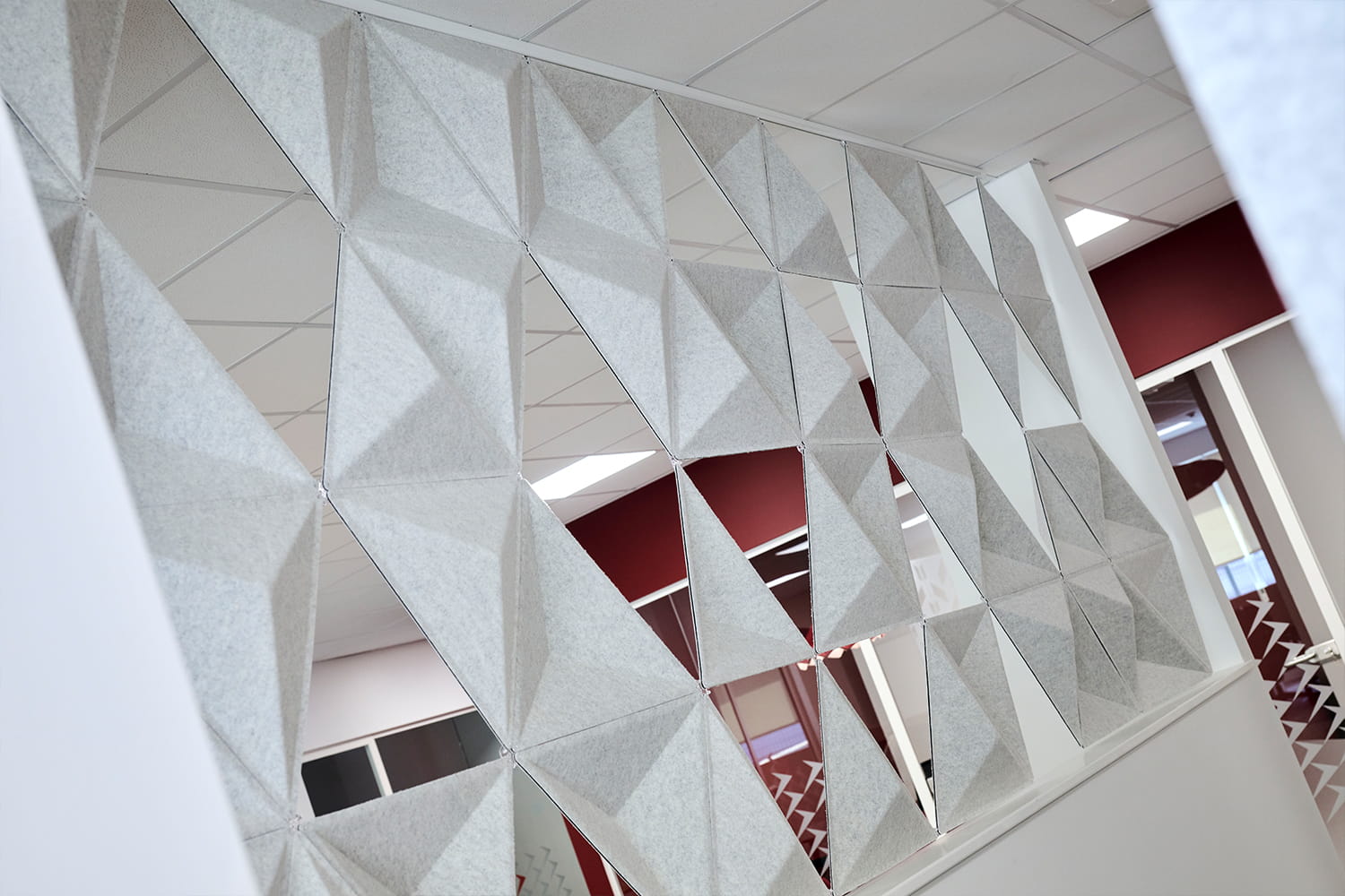 Bespoke acoustic office partition within DiversiTech International’s Nottingham office fit out