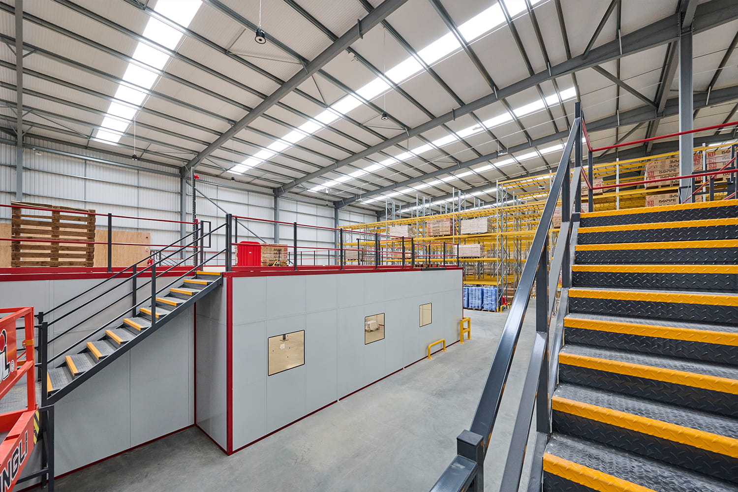 Mezzanine office and warehouse space at DiversiTech International’s Nottingham headquarters