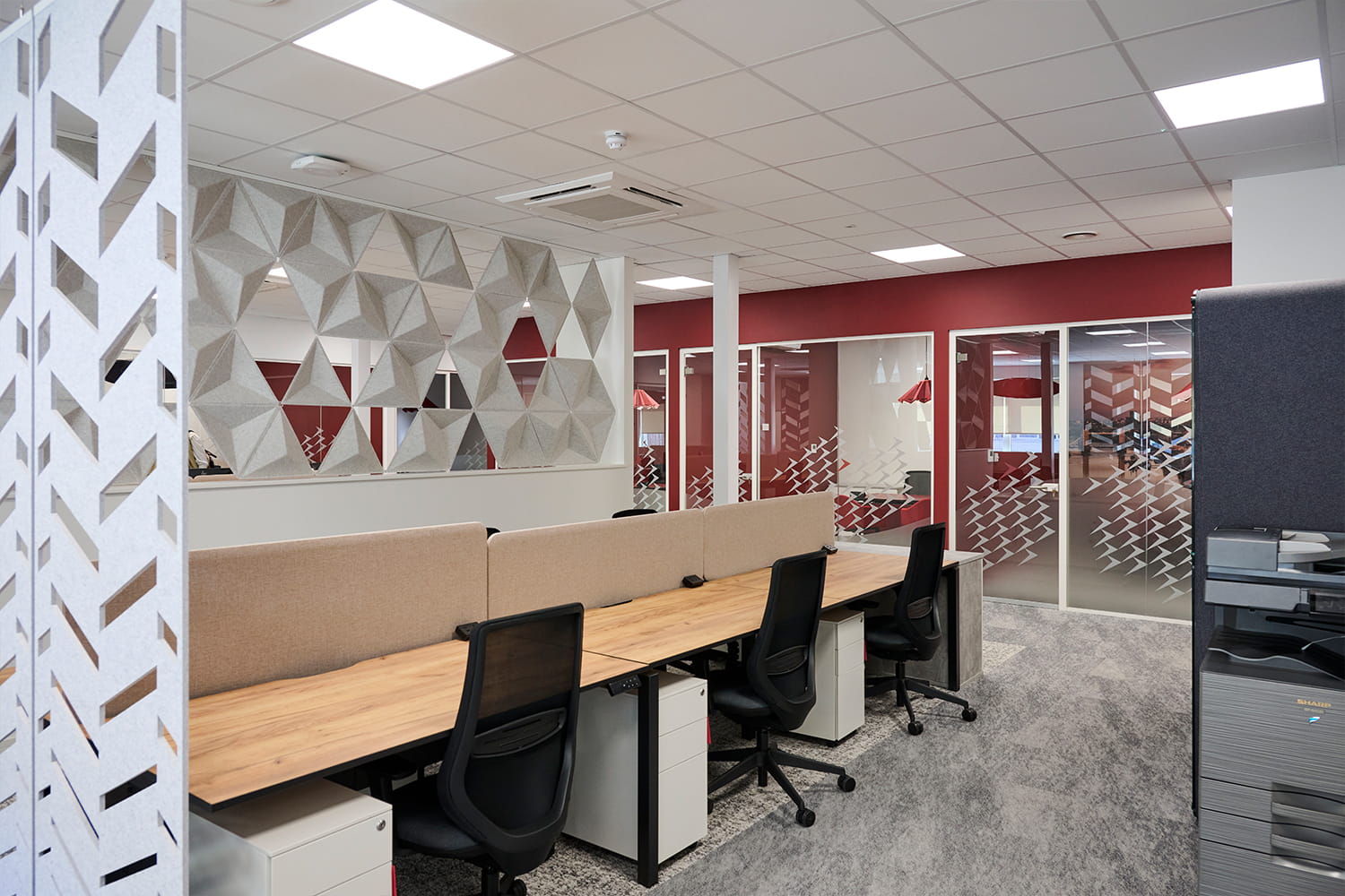 Adjustable height desks in DiversiTech International’s Nottingham office fit out