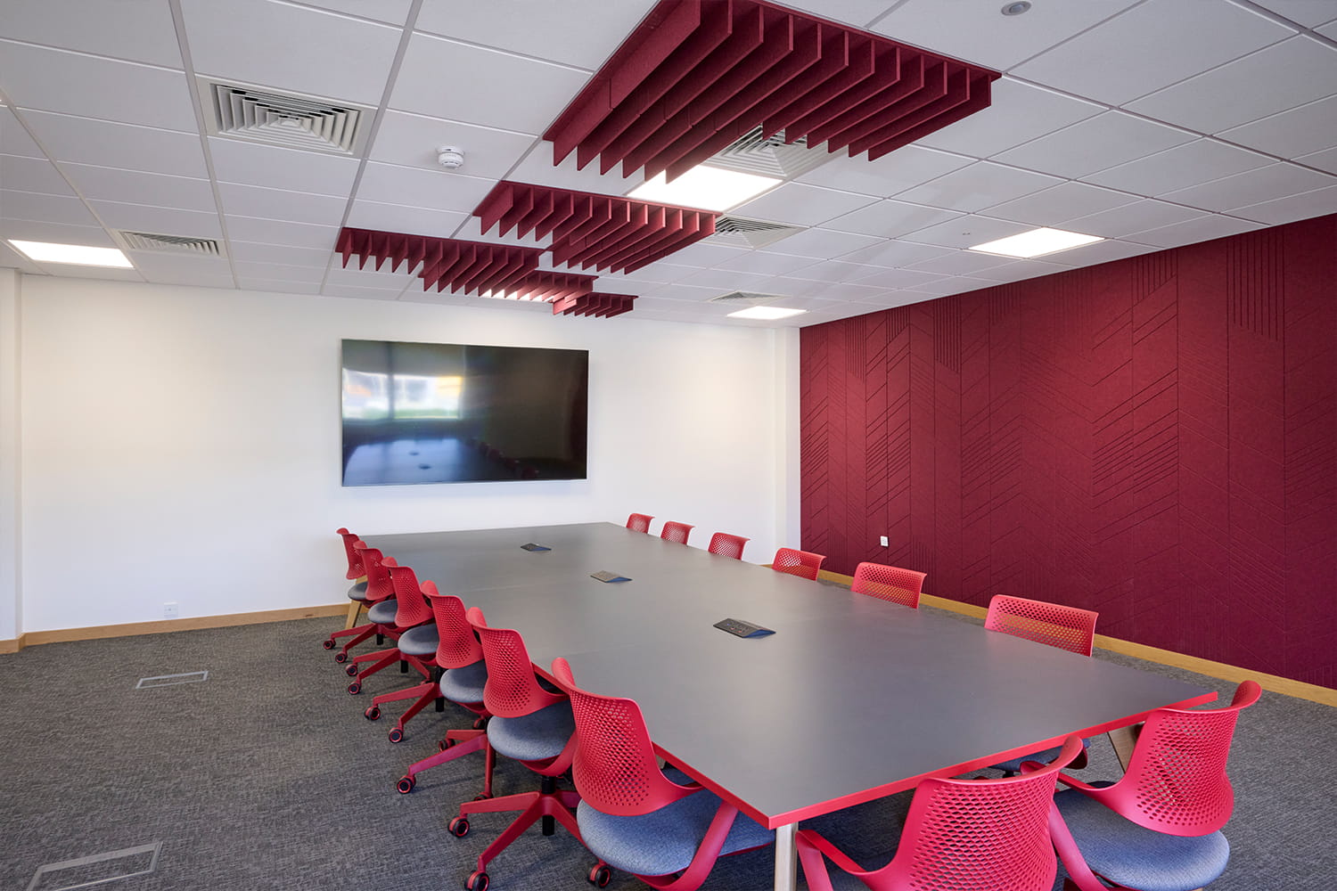 Branded meeting room at DiversiTech International’s Nottingham headquarters fit out