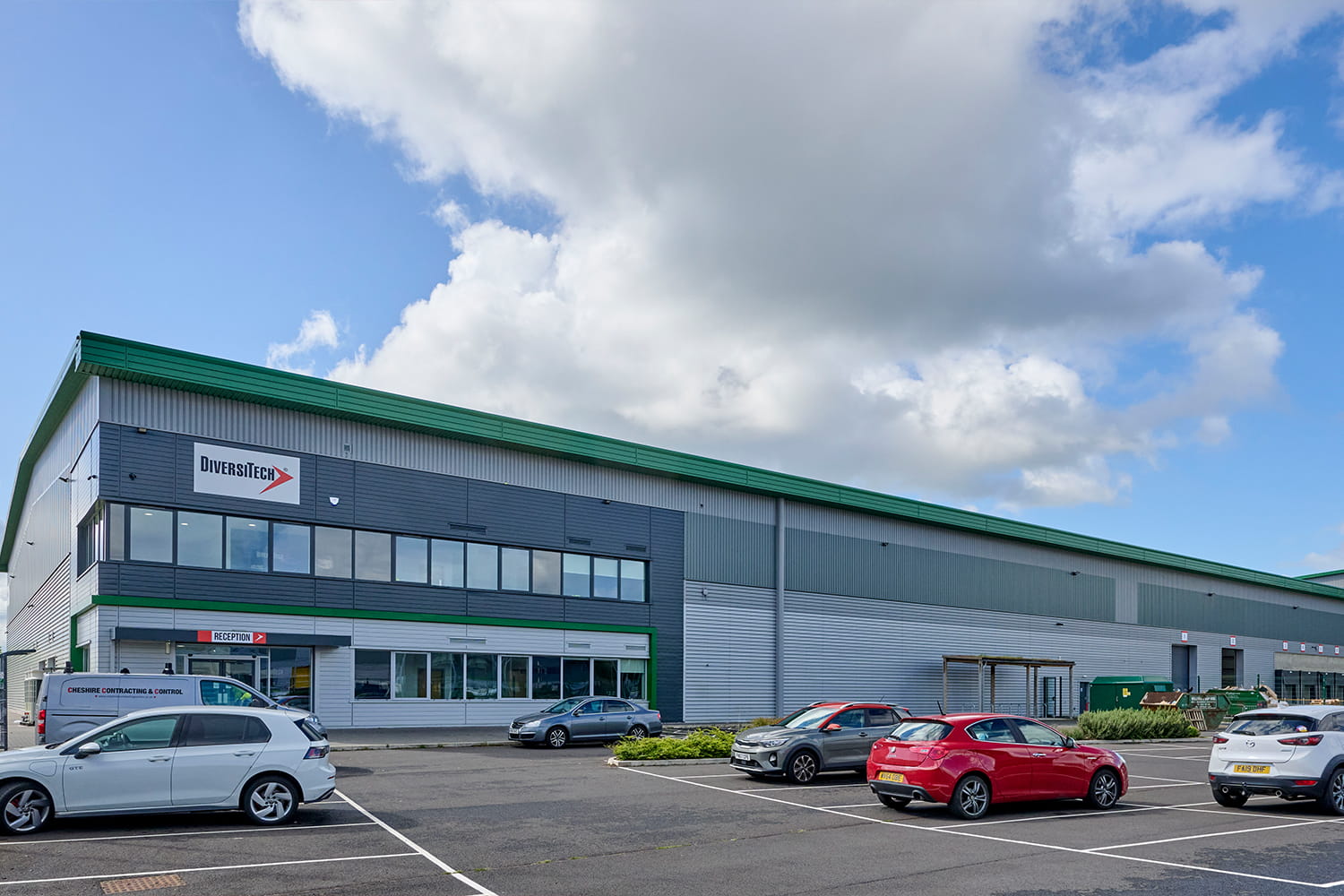 Exterior of DiversiTech International’s new headquarters at Power Park Nottingham