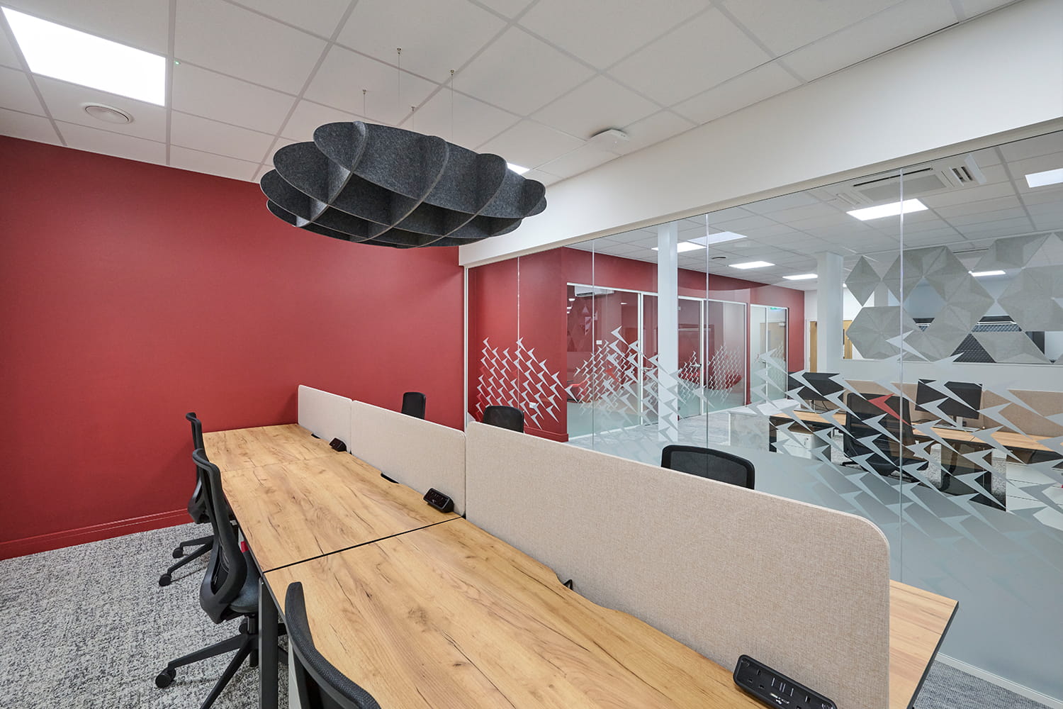 Glass fronted meeting room at DiversiTech International in Nottingham