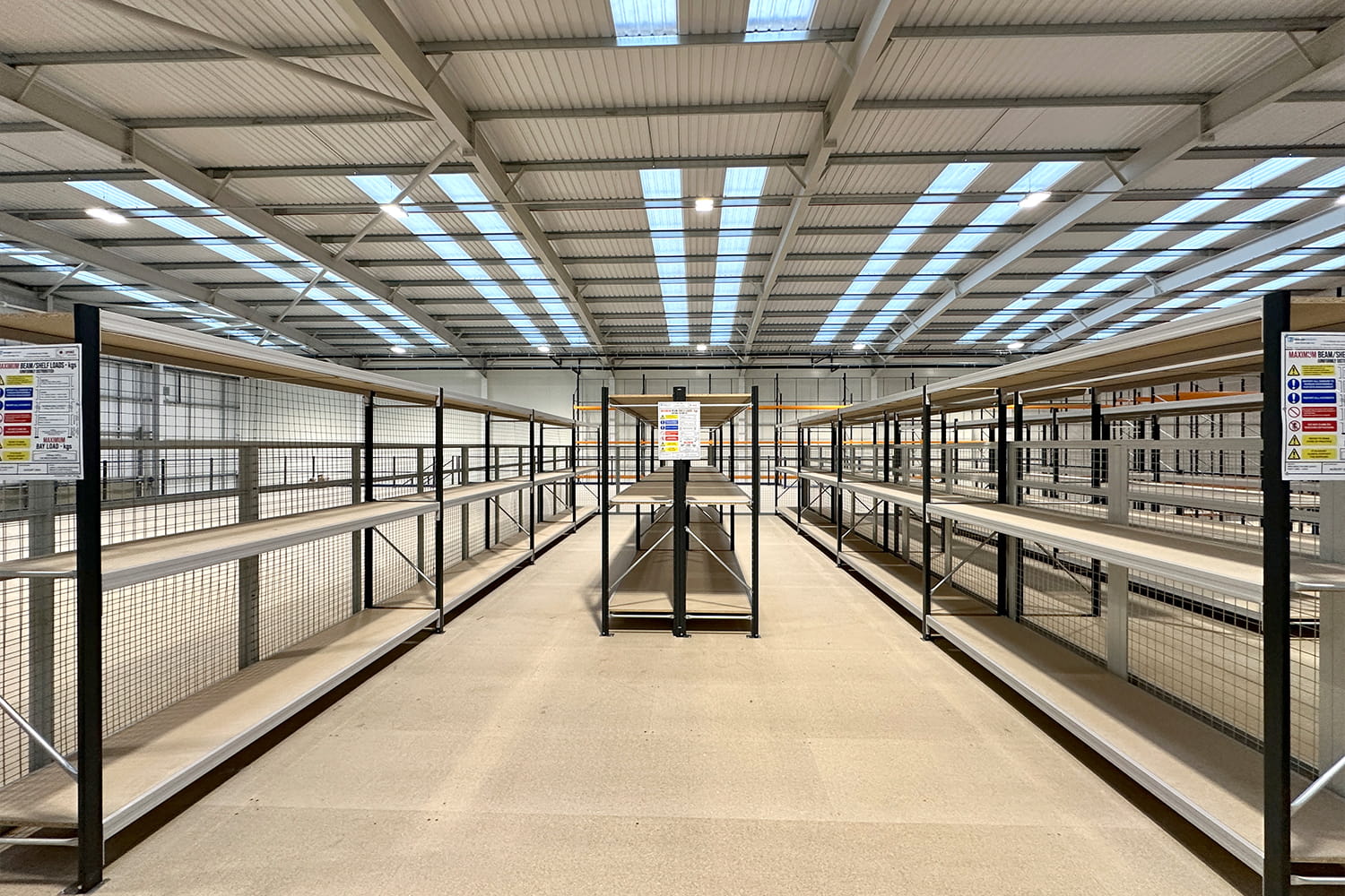 mezzanine shelving solution installation for healthcare client