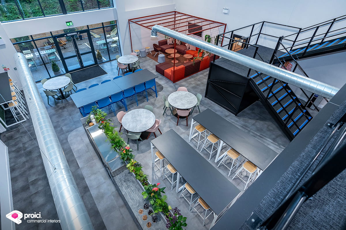 Office tea-point and breakout space after required refurbishment
