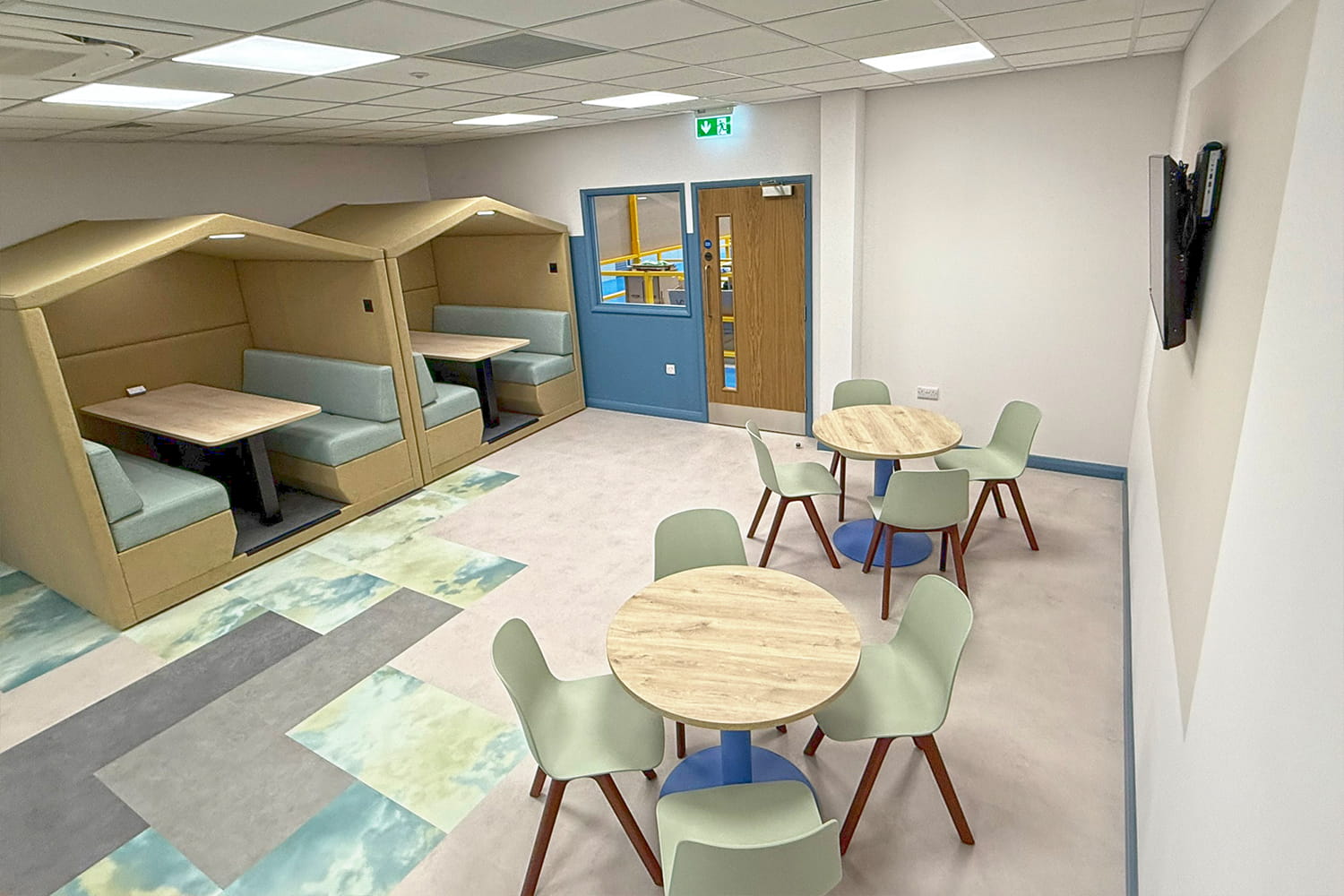 warehouse mezzanine office booths