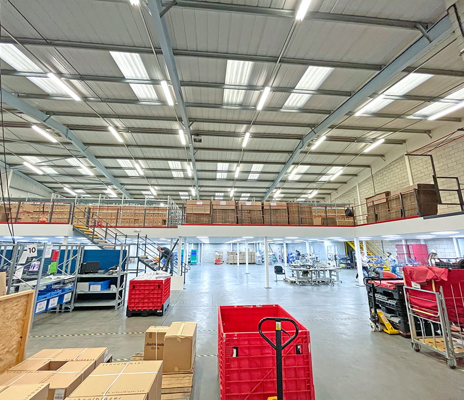 industrial mezzanine floor installation for storage